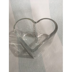 Clear Glass Heart Shape Tea Light Candle Holder 7cm Wedding Table Decor Home   173285932017